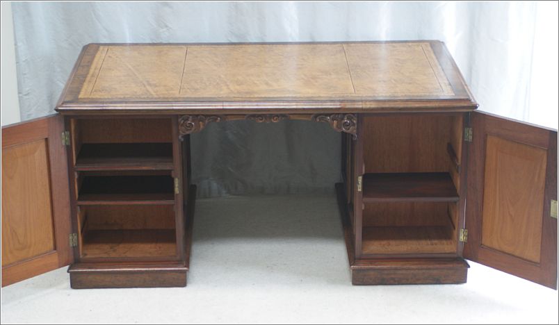 1020 Antique Victorian Mahogany Partners Desk Rear (1)
